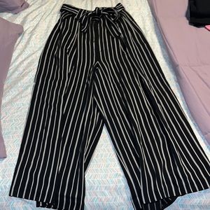 Ted Baker striped culotte black pants